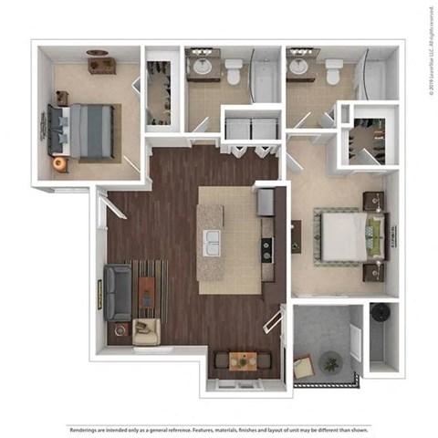 2 bed 2 bath The Mondavi 1,053 sqft